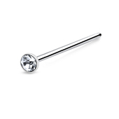 1.8mm Bezel Stone Silver Straight Nose Stud NSKA-56